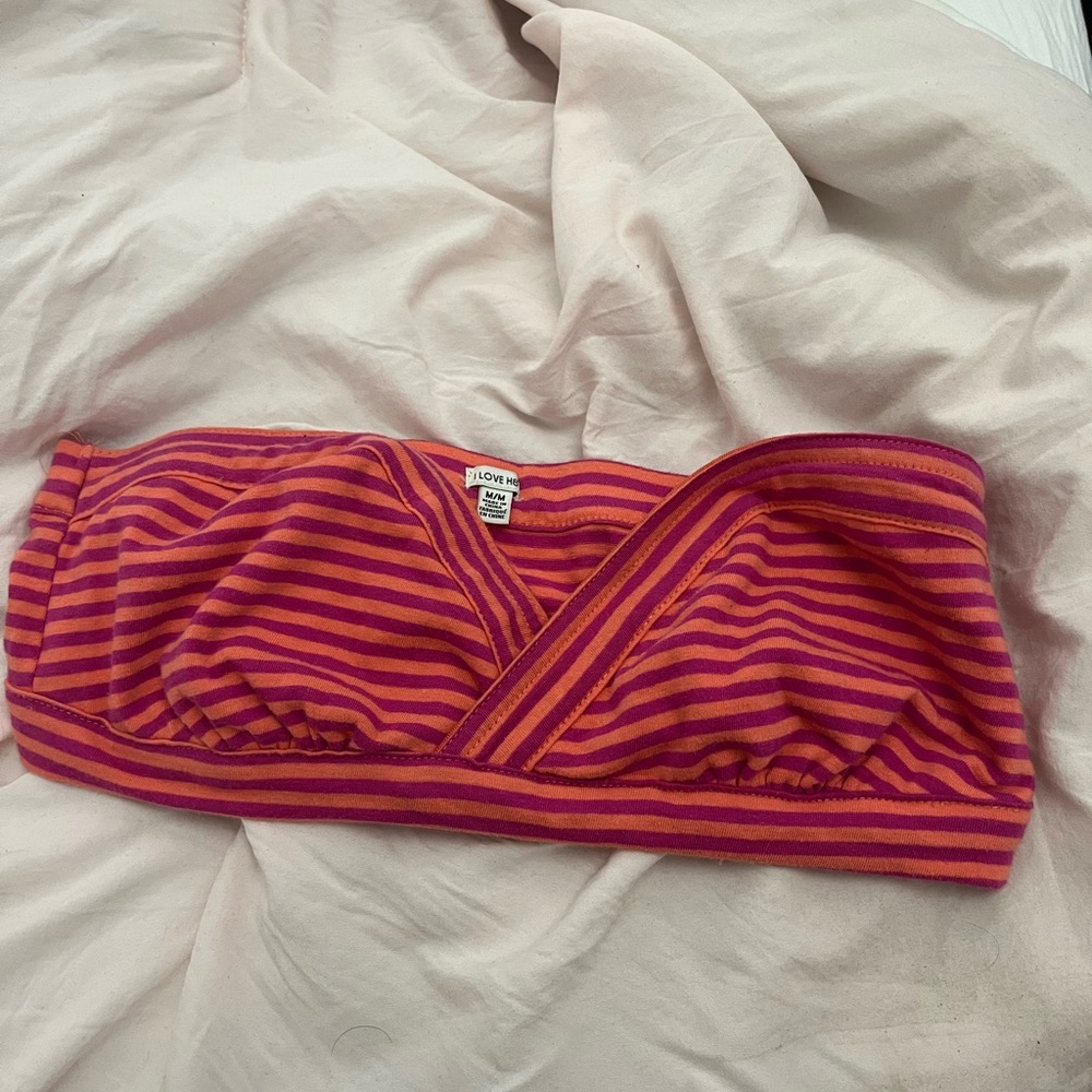 Striped bandeau top